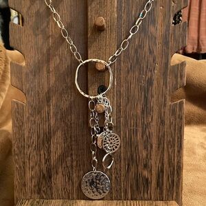 Elegant Silver Pendant Necklace with Blue Accent